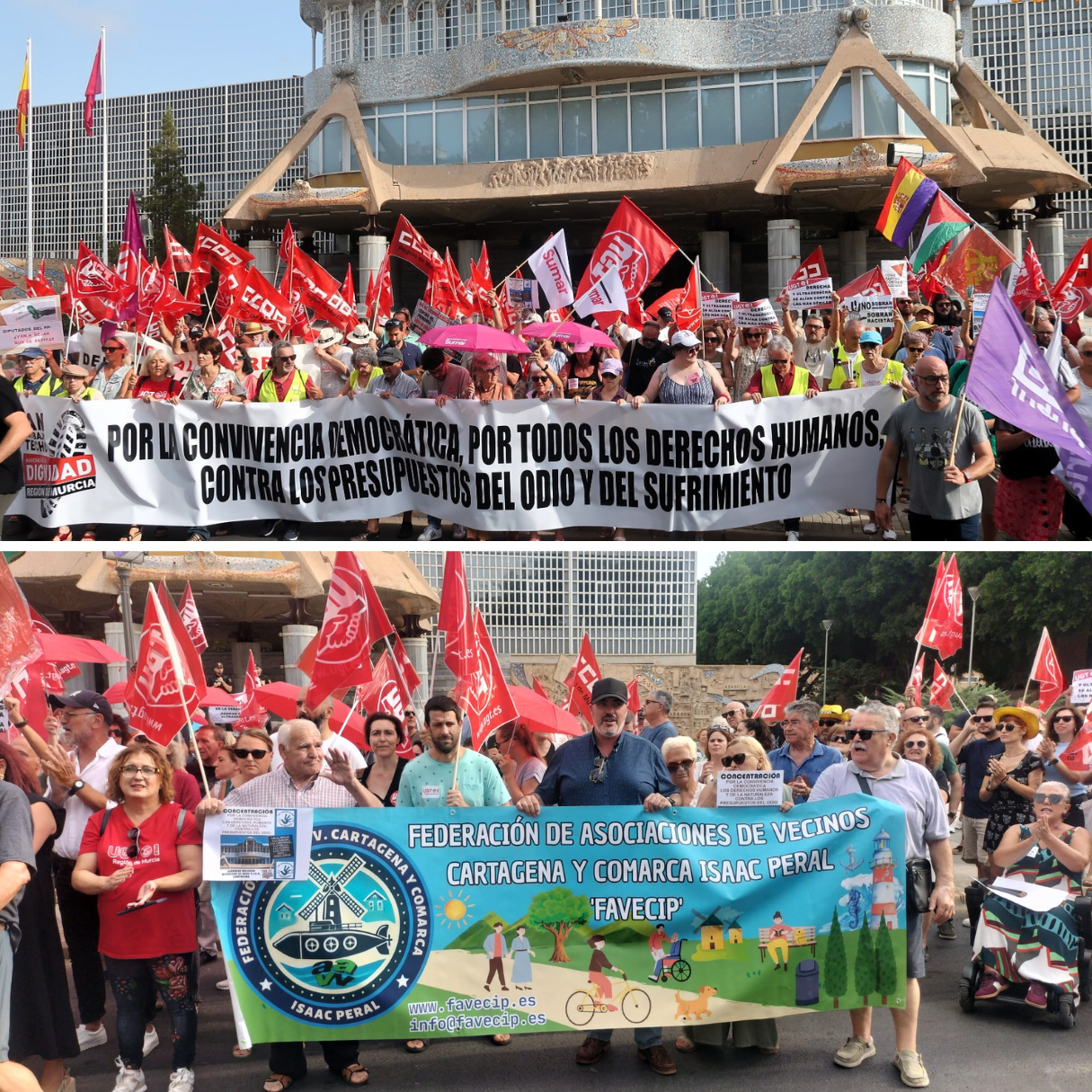 ✊📣 Casi 50 colectivos se alzan en Cartagena contra los «presupuestos del odio» de PP y Vox 🌍🚫