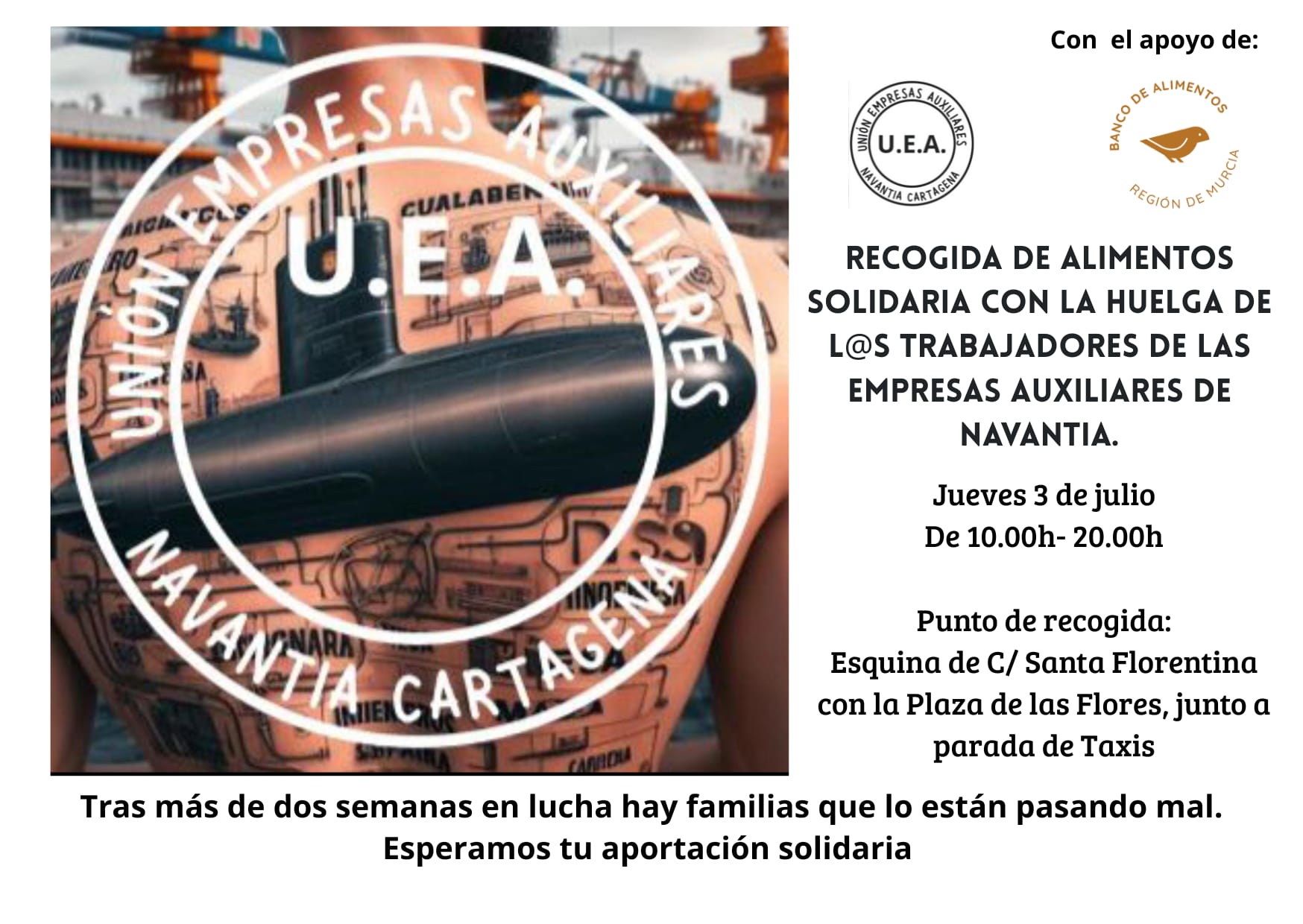 ✊💙 FAVECIP con las familias de las empresas auxiliares de Navantia 💙✊