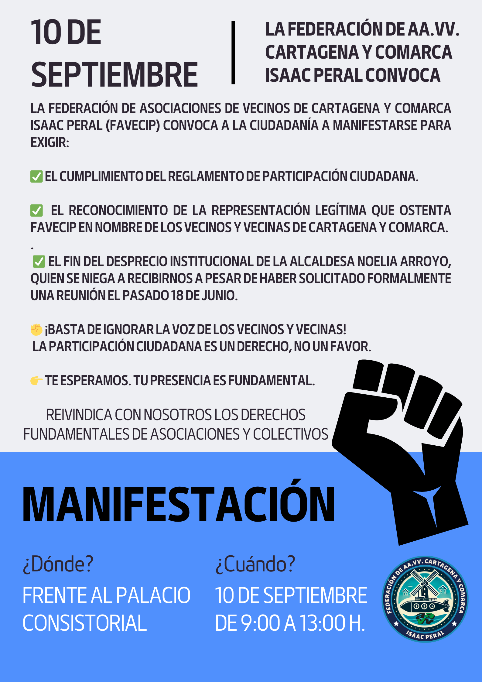📢 MANIFESTACIÓN VECINAL 📢