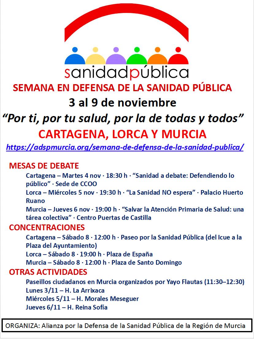 🏥💬 SEMANA EN DEFENSA DE LA SANIDAD PÚBLICA