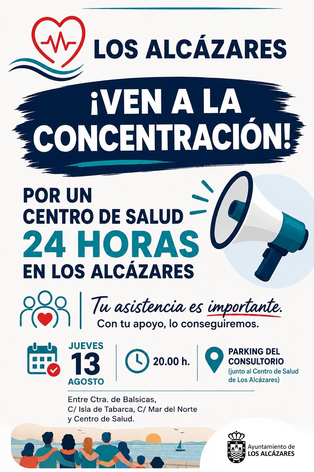 🏥💙 LOS ALCÁZARES VUELVE A MOVILIZARSE POR UN CENTRO DE SALUD 24 HORAS 📢🤝