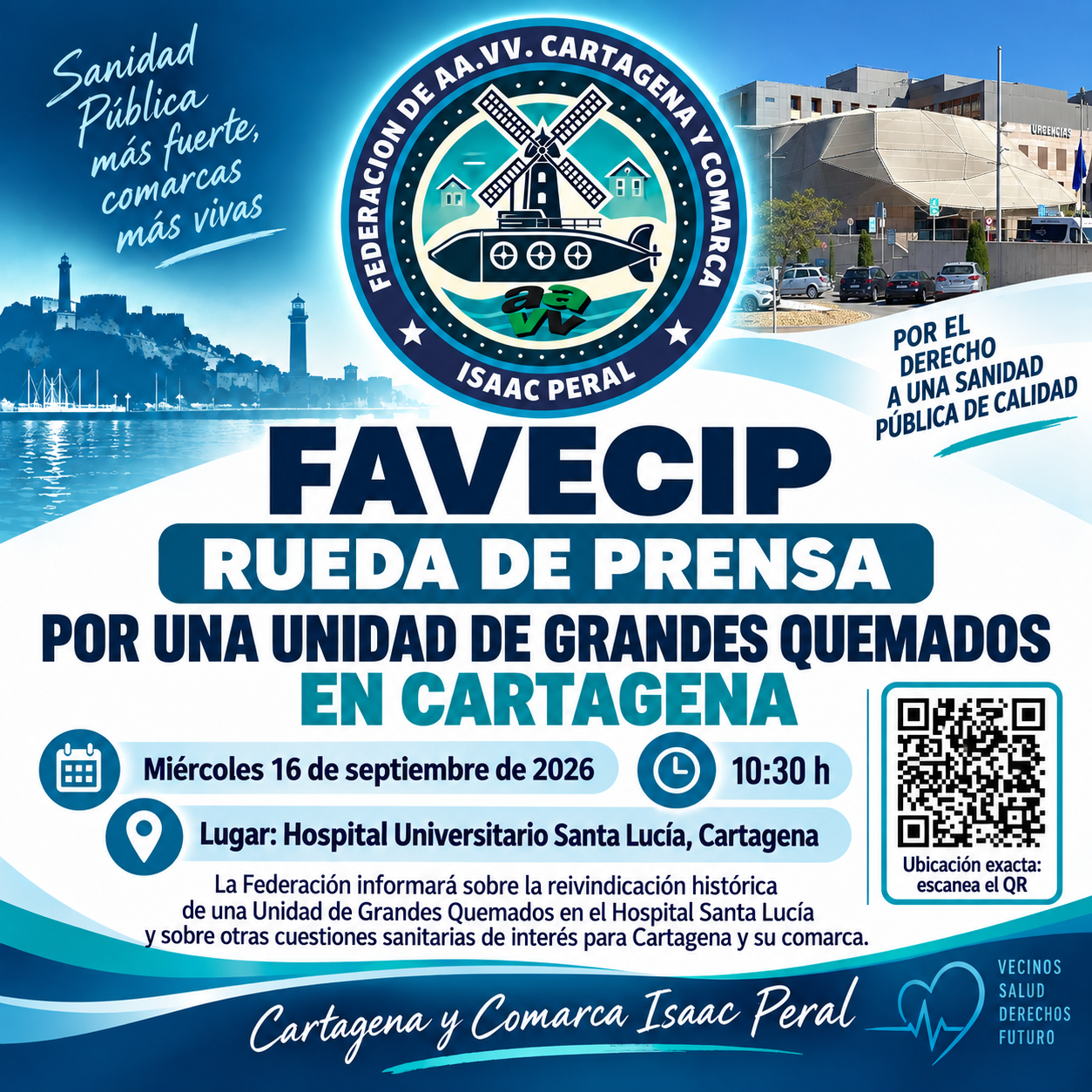 📢🏥 FAVECIP CONVOCA RUEDA DE PRENSA EN EL HOSPITAL SANTA LUCÍA